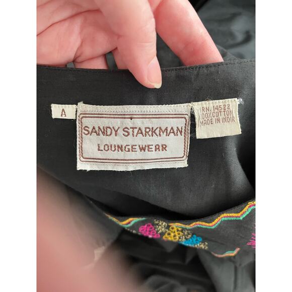 Vintage Sandy Starkman Boho Embroidered Caftan 100% Cotton Dress Made in India - Picture 5 of 13